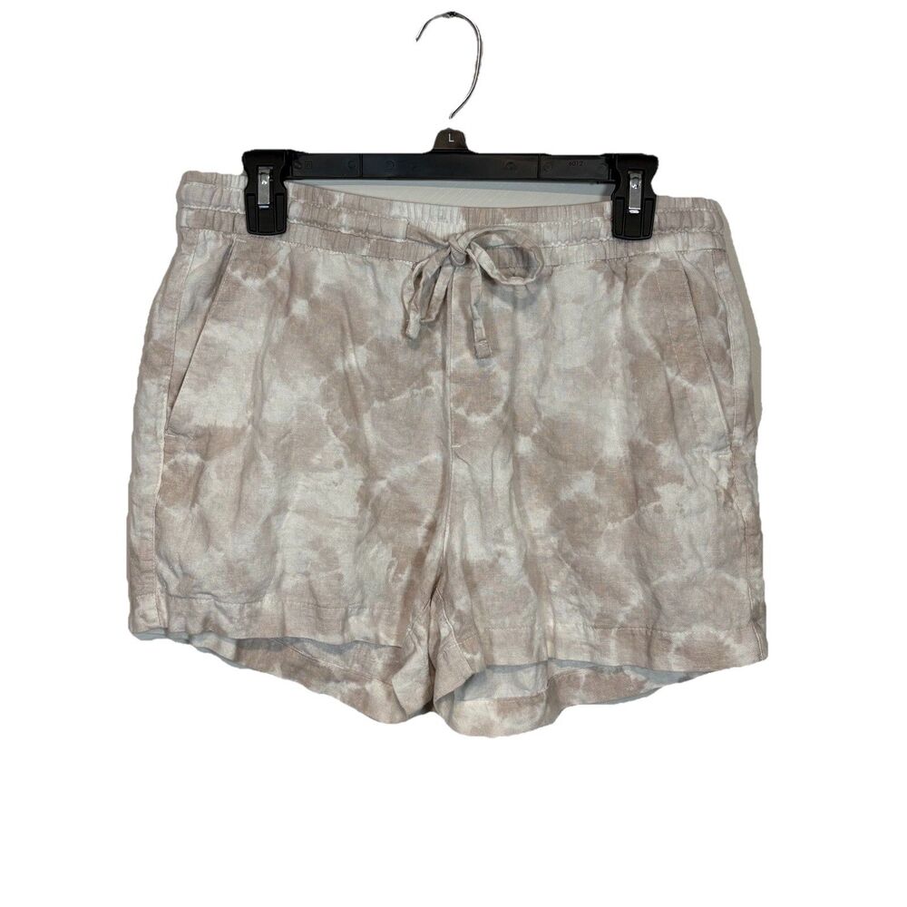 Boho‎ Linen Shorts S High Waisted Hippie Festival Beach Tie Dye Coastal Womens